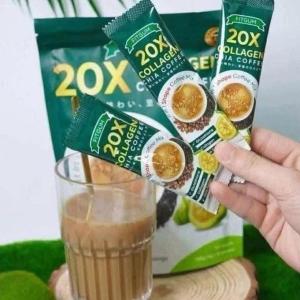 Fitgulin 20X Collagen Chia Coffee Mix - Slimming Coffee Burn Fat Weight Loss Coffee Mushroom Kopi Diet Coffee Kuruskan Badan Dengan Cepat 瘦身燃脂咖啡