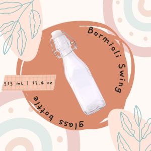 Botol Bormioli Swing Kotak 500 mL | Botol Kaca 500 mL Tutup Kait | Botol  0.5 liter | Glass Bottle