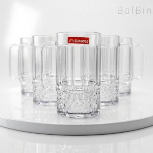 6 pcs gelas gagang jumbo 500 ml bahan mika plastik tebal tahan panas | gelas esteh gelas es kelapa