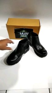 Sepatu Safety Booth Kings Akhi Resleting Kulit Oil Resistant