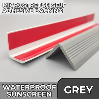 Anti Slip Strip Ltype PVC Rubber Stair Nosing SelfAdhesive Stair Edge Protect for Adhesives Home Stair Safety Wear Resistant Waterproof Easy Paste Suitable for Indoor Outdoor Stairs Step Edge Protection Anti Slip Safety Tool