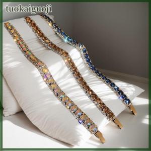 tuokaiguoji New Cầu Vồng Vòng Đeo Tay Pha Lê Cho Phụ Nữ Đầy Màu Sắc Zirconia Vòng Đeo Tay Đám Cưới Trên Tay Quà Tặng Cho Cô Gái Đồ Trang Sức