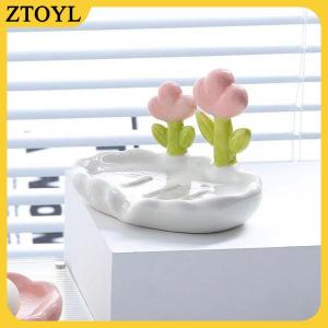 ZTOYL Creative Floral Soap Box Draining Non-slip Soap Dish Bathroom Accessories Sea White Soap Holder For Home Bath