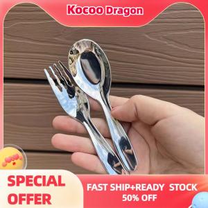 Kocoo Stainless Steel Round Spoon Net Red Golden Dinner Long Handle Stirring Dessert Spoons For Kitchen Accessories Gadgets