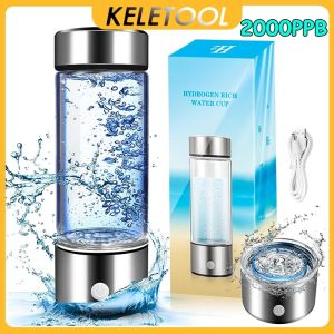 Intelligent Hydrogen Water Bottle Generator 420ML Rechargeable Portable Water Purifier Food-Graded Material BPA-Free