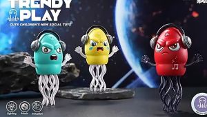 Đồ chơi bạch tuộc nhảy múa biết phun khói tự tránh vật cản có đèn nhạc sạc pin USB thegioidochoi1104
