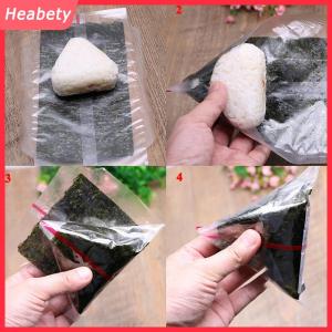 Heabety 20pcs hai lớp tam giác gạo bóng đóng gói túi Rong Biển onigiri Sushi Túi sushi làm sushi bao bì túi công cụ phụ kiện