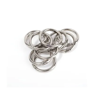 10pcs Metal O Ring Spring Clasps for DIY Jewelry Openable Round Carabiner Keychain Bag Clips Hook Dog Chain Buckles Connector