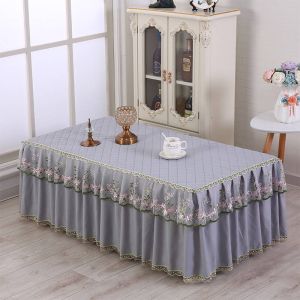 【现货 高品质】Alas meja Meja kopi kain taplak a Eropah penutup renda persegi panjang ruang tamu pad TV kabinet rumah tangga茶几桌布布艺欧式茶几罩套蕾丝长方形台布客厅茶几垫电视柜罩家用