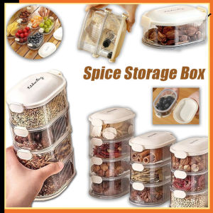 Spice Storage Box Stackable Moisture-proof Seasoning Sealed Jar Food Grade Kitchen Fresh-keeping Box