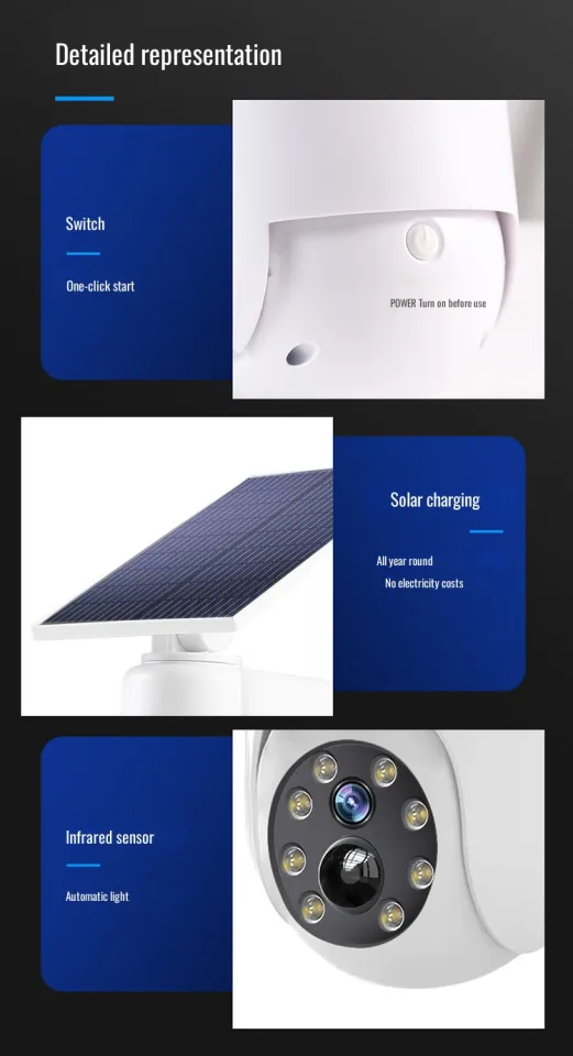 Simulated Surveillance Camera Street Light Solar Wireless 360 Auto Tracking  Night Vision Camera