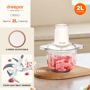 Dreepor Electric Meat Grinder 3L Glass Blender Chopper Multifunctional Food Processor And Grinder