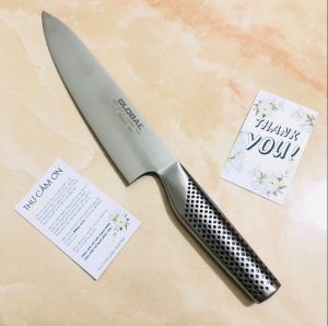 Dao nhật Global làm bếp Nhật hàng bãi G - 50 Meat Cleaver - Dao chặt xương (350mm) Nhật Bản làm bằng thép không gỉ Cromova 18 dày đến 3.5mm - lưỡi dao cứng cáp và sắc bén lâu hơn