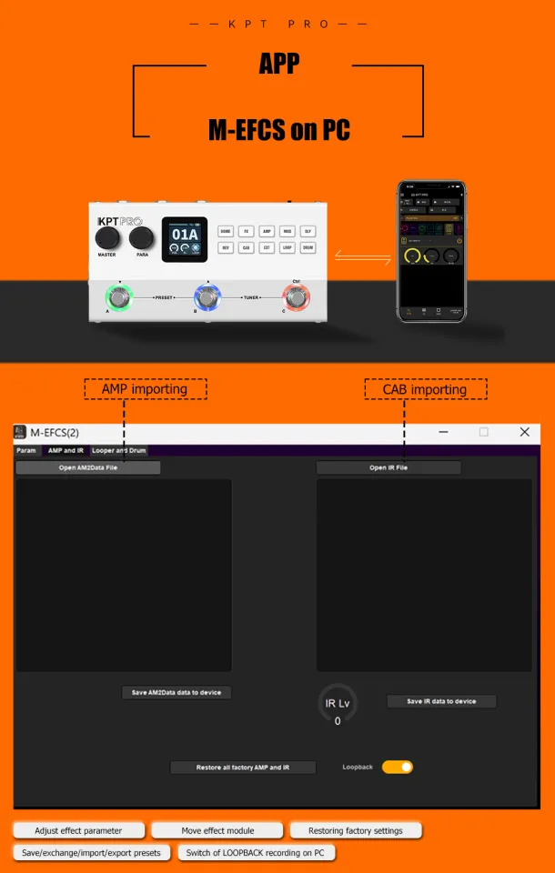 TANK G/TANK B KPT PRO Guita/BASS Multi-Effects Pedal 36 Presets9