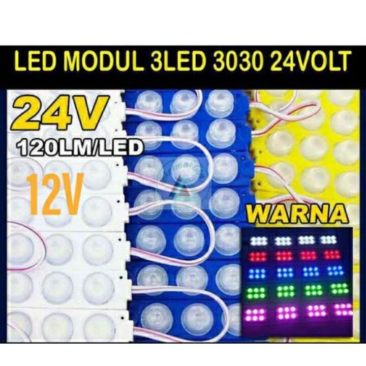 Lampu Samping Bak Truk Led Modul 3 Mata Besar Smd 3030 12v 24v