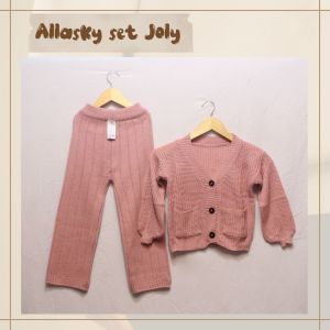 Setelan Celana dan Cardigan Rajut Anak Perempuan Allasky Joly Set / Baju Anak Perempuan Satu Set
