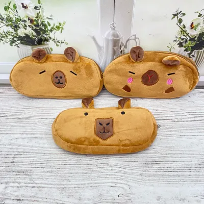Kotak Pensil Capybara Bahan Kain Lembut Halus Super CUTE Lucu / Tempat Pensil CAPYBARA Bahan Kain Bludru Halus Favorit Anak Perlengkapan Sekolah Anak Kekinian Kualitas Terbaik Bisa Grosir dan COD