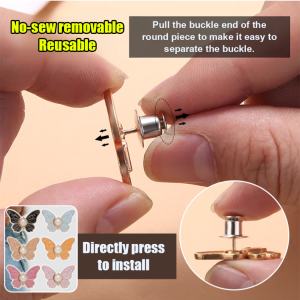 💕No Nails and No Seams💕New Style Butterfly Waist Buckle Buckle Pants Waist Adjustment Button No Nails and No Seams Jeans Waist Artifact