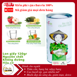 Bột cần tây sấy lạnh Dalahouse - Hộp 40 lần sử dụng - Không đường nguyên chất hữu cơ. Giảm cân hạ huyết áp thải độc