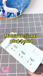 Multi-function Power Strip Fast Charging Power Socket UK Plug & 2M Cord Power Adapter 3 USB Ports 1 Type-c Ports Charger
