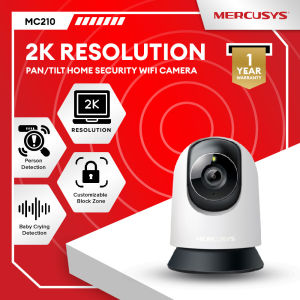 [NEW ARRIVAL] Mercusys MC210 Pan/Tilt Home Security Wi-Fi Camera 2K 3MP Full HD with Motion Detection and Two-Way Audio