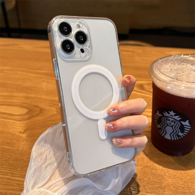 For IPhone 16 15 14 13 12 11 Pro X Xr Xs Max 7 8 Plus Shock Proof Magnetic Transparent Case PC Hard Phone_voghion.com