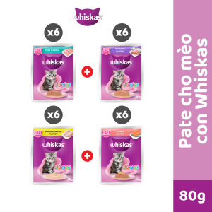 Pate Cho Mèo Con WHISKAS Junior 80g 24 gói