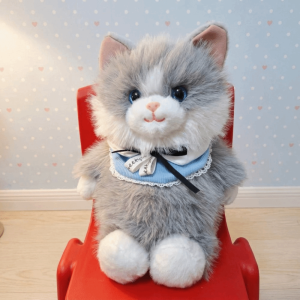 MIRACLE HOME STORE Fur Material Plush Backpack Large Capacity Lifelike Stuffed Animal Bag Cute Fluffy Ragdoll Cat School Bag Kids