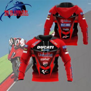 Sweater Hoodie Racing Full Printing 2024 Polyester Gaya Hip-hop & Street Desain Grafis Sporty