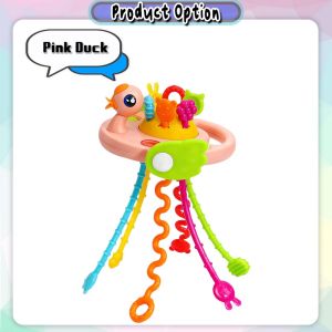 [Choo Choo Toy] Baby Swan Sensory Montessori Pull Ropes Activity Silicone Teething Toy 益智玩具抽抽乐 Mainan Montessori -BT391
