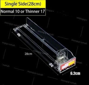 Pusher Rokok Akrilik Otomatis | Dorongan Etalase Display Toko Minimarket | Rak Dorong Multifungsi