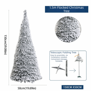 SWALLOWED Snow Flocking Christmas Tree Space Saving Snowy Decor Collapsible Tree Realistic New Design Xmas Tree Home Decor