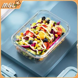 Glass Crisper Airtight Food Keeper: A Microwavable & Oven-Safe Lunch Box With Lid & 2 Divisions