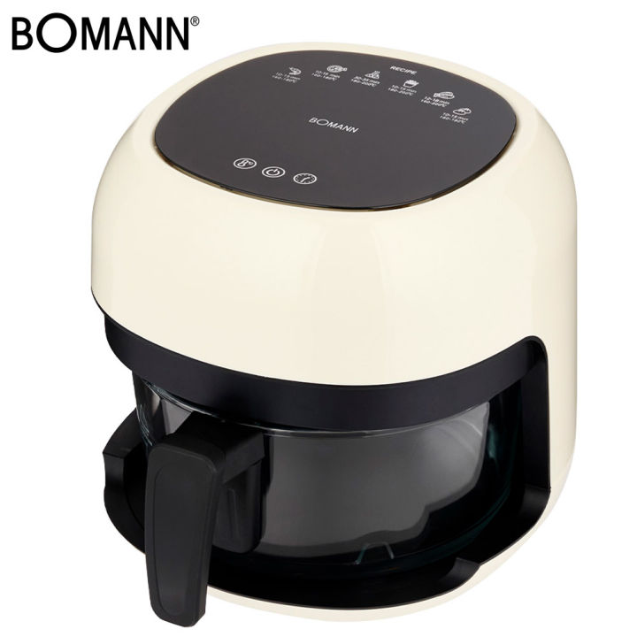 Bomann AF41EG1I 4L Lows Noise Glasspop Glass Digital Cooking Air Fryer