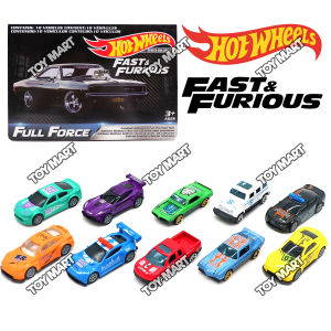 Hot Wheels Fast and Furious Metal Alloy Mini Car Collection 10 Vehicles Gift Box