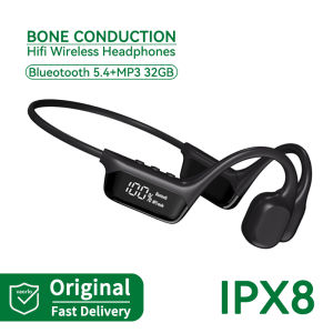 Vaorlo Ban Đầu Bluetooth 5.4 Đúng dẫn truyền âm thanh qua xương Tai nghe không dây 32GB MP3 Máy Nghe Nhạc Ipx8 bơi chống nước HiFi thể thao Âm Nhạc Tai nghe kèm Micro Màn hình LED Cho tất cả điện thoại thông minh