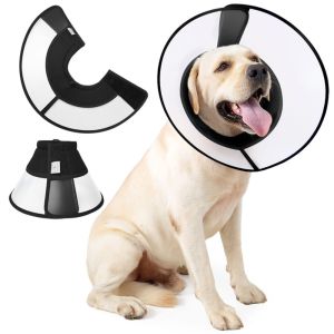 SHUSHABA Adjustable Dog Elizabethan Collar Breathable Prevent Biting Dog Anti Lick Cover Pet Accessories Stop Scratching Protective Collar Pet Protection