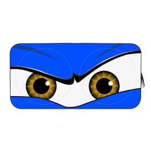 ม่านบังแดดที่บังแดดหน้ารถยนต์ดวงตาสีฟ้าและสีแดง (1ชิ้น)-กันแดดป้องกันรังสียูวีแบบพับได้พร้อมดีไซน์หน้าตลกเหมาะสำหรับยานพาหนะส่วนใหญ่บล็อกความร้อนและแสงสะท้อน