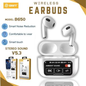 BMT-B650 TWS Fon telinga Bluetooth ANC Headset Paparan Skrin Sentuh Tanpa Wayar Fon telinga Permainan Pembatalan Bunyi Fon Kepala