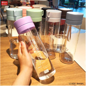 Botol Minum Portable Cup Transparan Botol Sport Olahraga Free Filter Saringan Tali Pendek 800ml