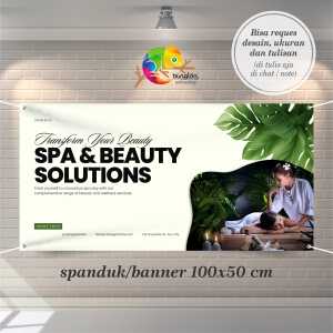 Cetak Spanduk Banner Green Simple Spa & Beauty Medium