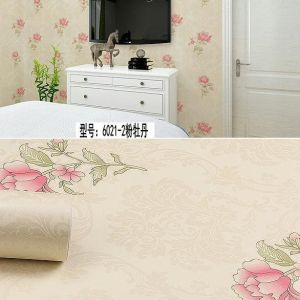 Wallpaper Dinding Sticker Motif Bunga Kilap Pink
