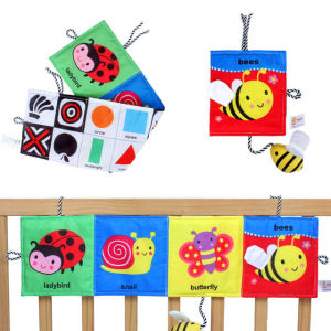 Bee Color Sensory Crib Soft Fabric Baby Cloth Book: Infant Toddler Kid Early Educational Cloth Book