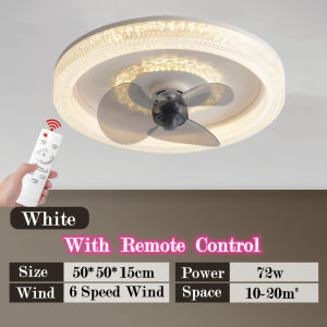 42 Inches Ceilings Fan With Lights High-quality Remote Control/3 colors Dimmable /6 Speeds Wind/ Invisible Ceiling Fan Light Chandelier Fan Lamp