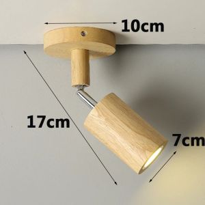 Nordic LED Wall Lamp Solid Wood Ceiling Spotlight Indoor Adjustable Surface-mounted Wall Lights Aisle Stairs Home Decor Sconces