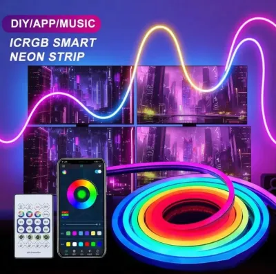 [SG] 5M/10M LED Neon Rope Light USB Bluetooth & Remote LED Strip Lights with Music Sync DIY RGBIC Dream color Chasing Strip Tape for Home Decor Lighting