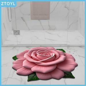 ZTOYL New Flower Carpet Special-shaped Soft Peony Floor Mat Durable 40x40cm Non-slip Absorbent Bathroom Floor Mat