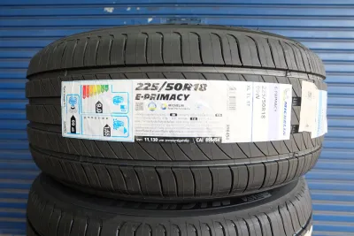 225/50R18 Michelin รุ่น E-Primacy ยางใหม่ผลิตปลายปี2025 ( จำนวน 4เส้น ) แถมจุปยางใหม่อย่างดีและจัดส่งฟรี