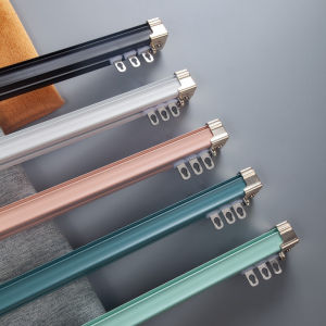 New Morandi Series Single and Double Curtain Straight Tracks Popular Colorful Curtail Rails Customized Size