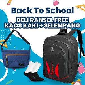 Promo BACK TO SCHOOL Tas Sekolah Buy 1 Get 3 Tas Ransel Sekolah Gratis Selempang dan Kaos Kaki - PG BUNDLING 19